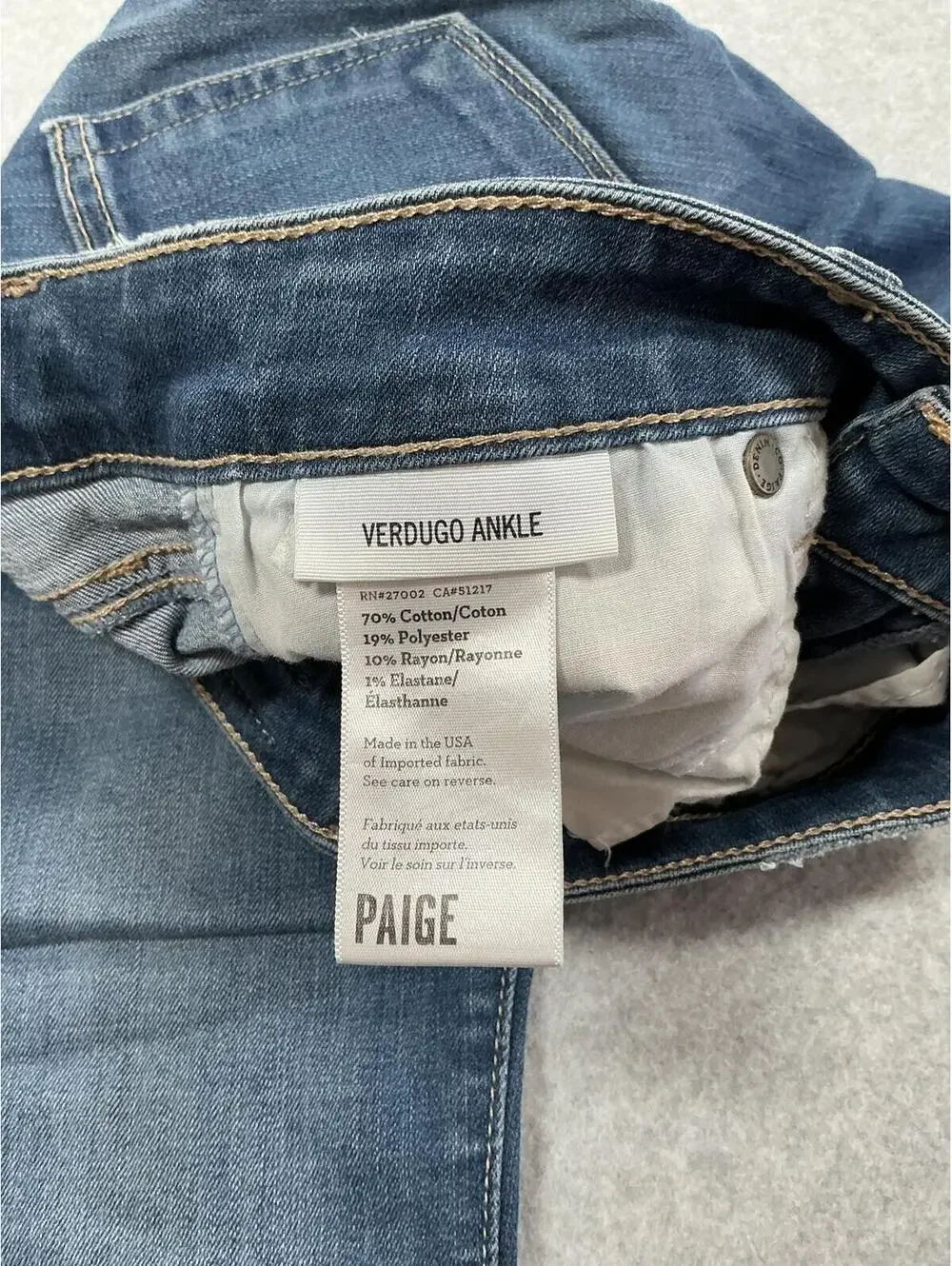 PAIGE‎ Verdugo Ankle Skinny Jeans Distressed Medium Wash Women’s 26